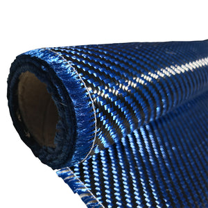 KEVLAR ARAMID  Fabric - 12 in x 10 ft - Twill  - 240g/m2 - 3K TOW (Blue)