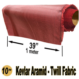KEVLAR ARAMID  Fabric - 1 meter x 10 ft - Twill  - 240g/m2 - 3K TOW
