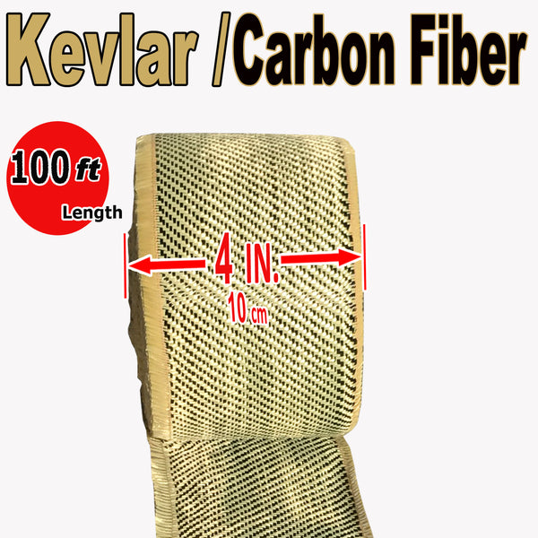 KEVLAR ARAMID Fabric - 12 in x 100 ft - Ylw/Blk Twill - 240g/m2