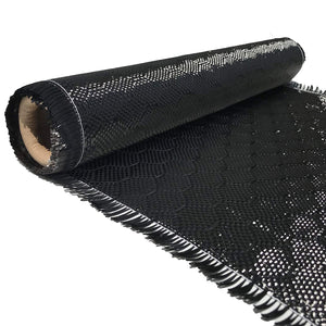 12 in x 25 FT - WASP - Carbon Fiber Fabric - Wasp Weave-3K - 220g-Black