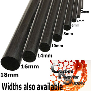 (1) Piece - 10mm x 1000mm Carbon Fiber RODS - Solid Pultruded Round Rods. Super High Strength for RC Hobbies, Drones, Special Projects