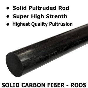 (10) Piece - 4mm x 1000mm Carbon Fiber RODS - Solid Pultruded Round Rods. Super High Strength for RC Hobbies, Drones, Special Projects - (10) Rods