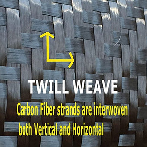1 ft x 12" - Carbon Fiber FABRIC-2x2 Twill Weave Cloth-3K/220g