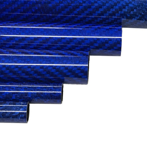 Blue - Carbon Fiber-Kevlar Tube - 16mm x 14mm x 500mm - 3K Roll Wrapped 100% Carbon Fiber Tube Glossy Surface
