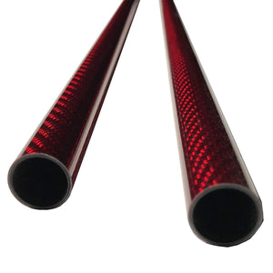 RED - Carbon Fiber Tubes - 25mm x 23mm x 500mm - 3K Roll Wrapped 100% Carbon Tube Glossy Surface