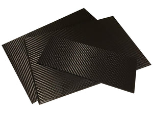 (4) Carbon Fiber Plates - 200mm x 300mm x 3mm Thick - 100% -3K Tow, Plain Weave -High Gloss Surface (1) Plates