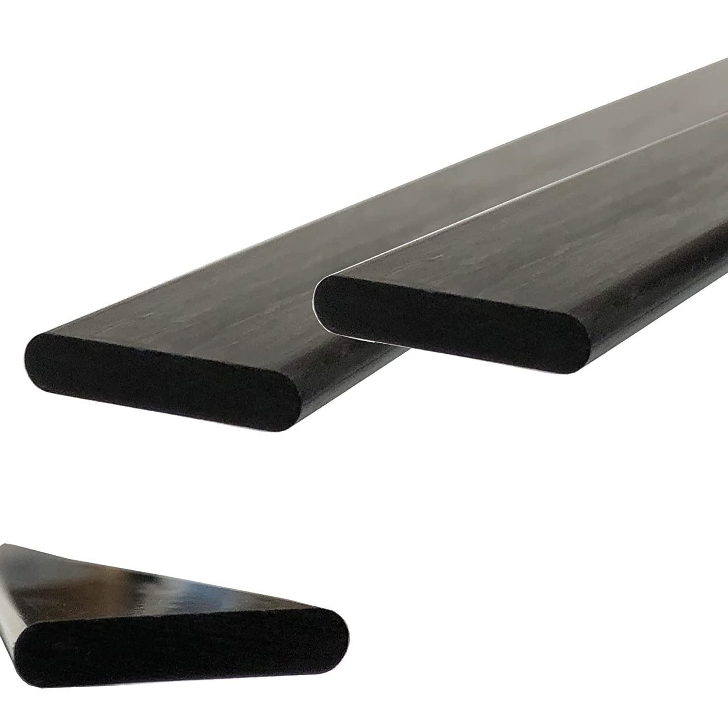 KARBXON Pultruded Carbon Fiber Flat Strip - 6mm x 2mm x 1000mm Black