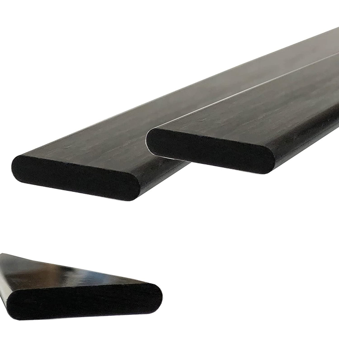 KARBXON Pultruded Carbon Fiber Flat Strip - 6mm x 2mm x 1000mm Black