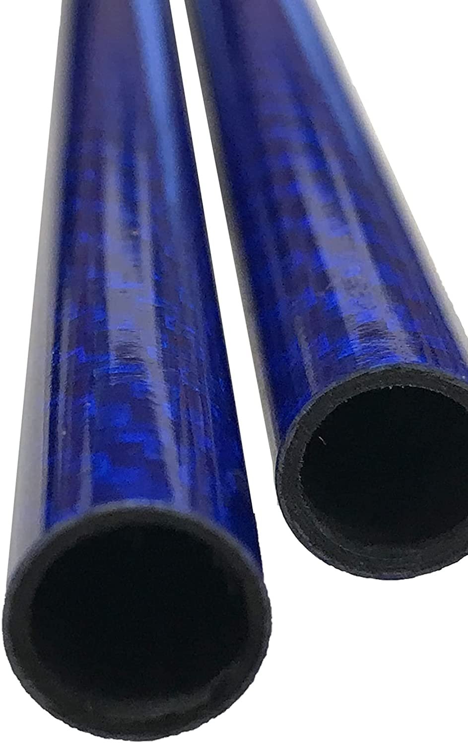 Blue Carbon Fiber Tube 20mm OD x 18mm ID x 1000mm - 3K Twill Weave Glossy