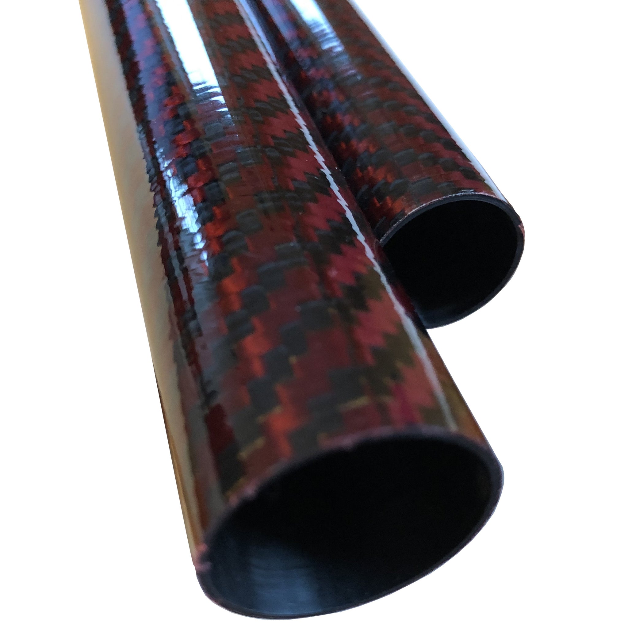 KARBXON Carbon Fiber Tube 20mm x 18mm x 1000mm Red (Pack of 2)