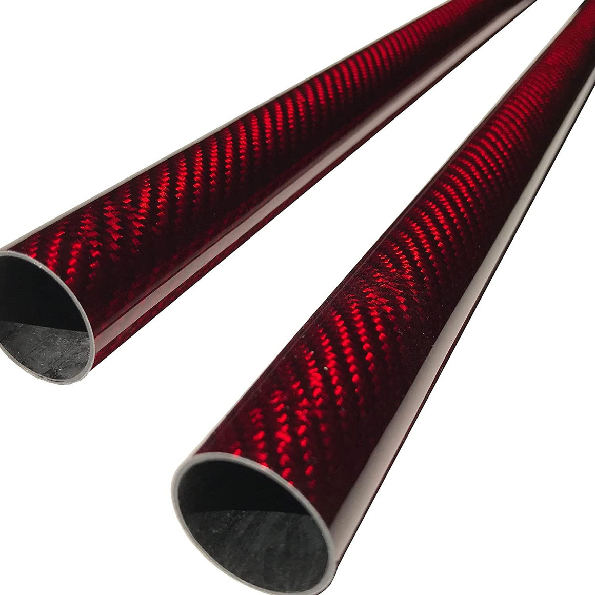 KARBXON Carbon Fiber Tube 10mm x 8mm x 1000mm RED 3K Twill Glossy (2-Pack)