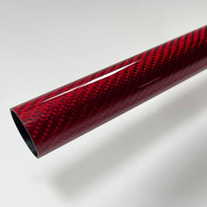 KARBXON - Carbon Fiber Tube - Bright RED - 25mm X 23mm X 1000mm - Hollow Carbon Fiber rods - Glossy Carbon Tubes - Pure Carbon Fibre Tubes - Lightweight High Strength Carbon Fiber Shaft -3K Wrap