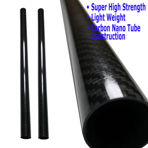 Carbon Fiber Tubing  - 16mm x 14mm x 500mm - 3K Roll Wrapped 100% Carbon Fiber Tube Glossy
