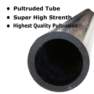Pultruded Carbon Fiber Tubing  - 3mm x 1.5mm x 1000mm - High Strength