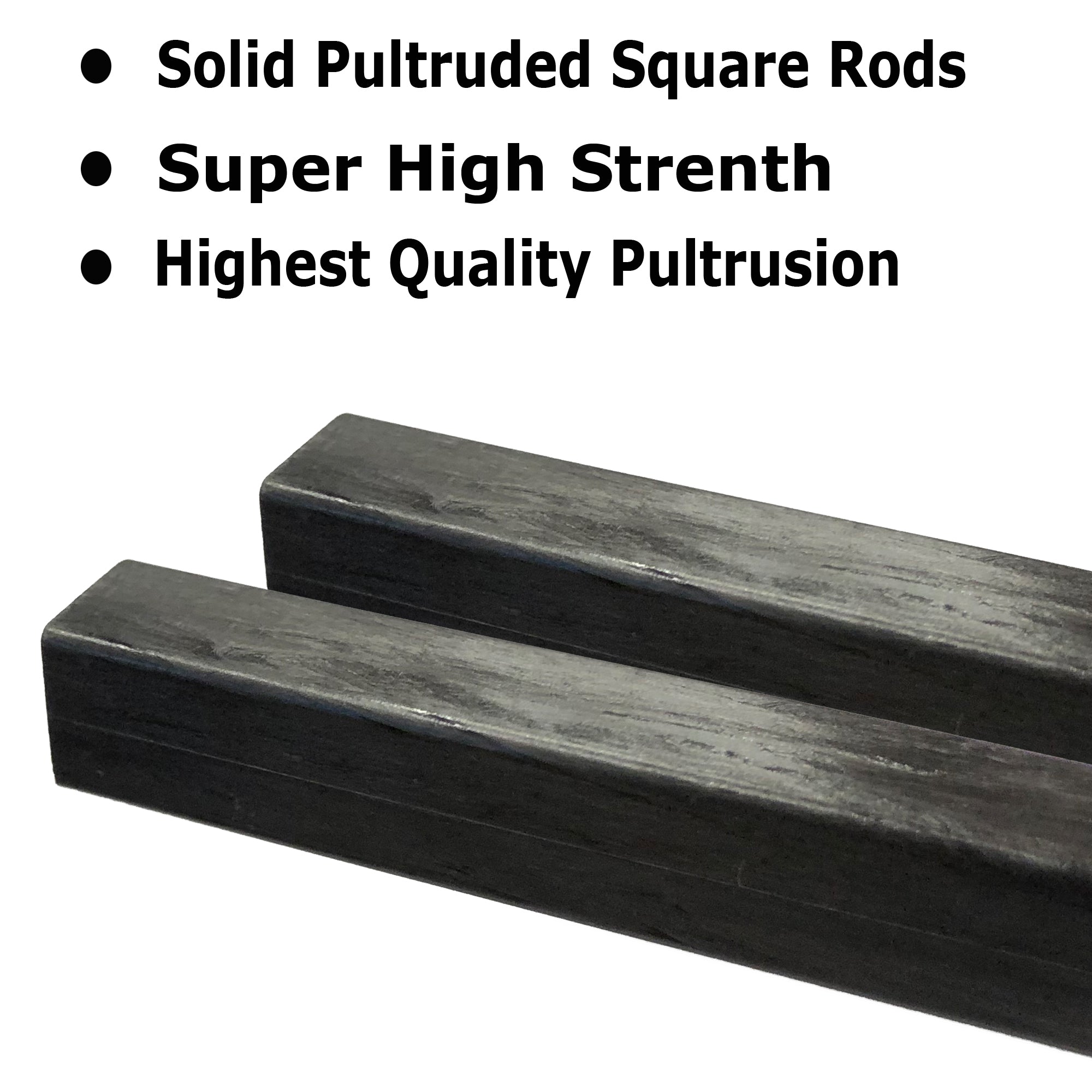 Slod Rod Pultruded Carbon Fiber Square Rods - 8mm x 8mm x 1000mm - High Strengt ...