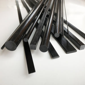 Pultruded Carbon Fiber Square Rods - 10mm x 10mm x 1000mm - High Strength Solid Rods