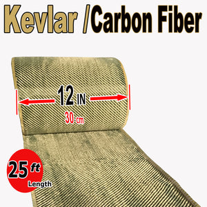 Kevlar Carbon fiber twill aramid fabric, 3k tow, 12K tow, bidirectional strength yellow black