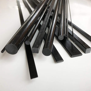 (2) 10mm X 1000mm - PULTRUDED-Square Carbon Fiber Rod. 100% Pultruded high Strength Carbon Fiber. Used for Drones, Radio Controlled Vehicles. Projects requiring high Strength to Weight Components.