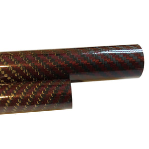 (2) Red-Black Carbon Fiber Tube - 20mm x 18mm x 500mm - 3K Roll Wrapped 100% Carbon Fiber Tube Glossy Surface (2) Tubes