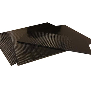 (2) Carbon Fiber Plate - 100mm x 250mm x 1mm Thick - 100% -3K Tow, Plain Weave -High Gloss Surface (1) Plate