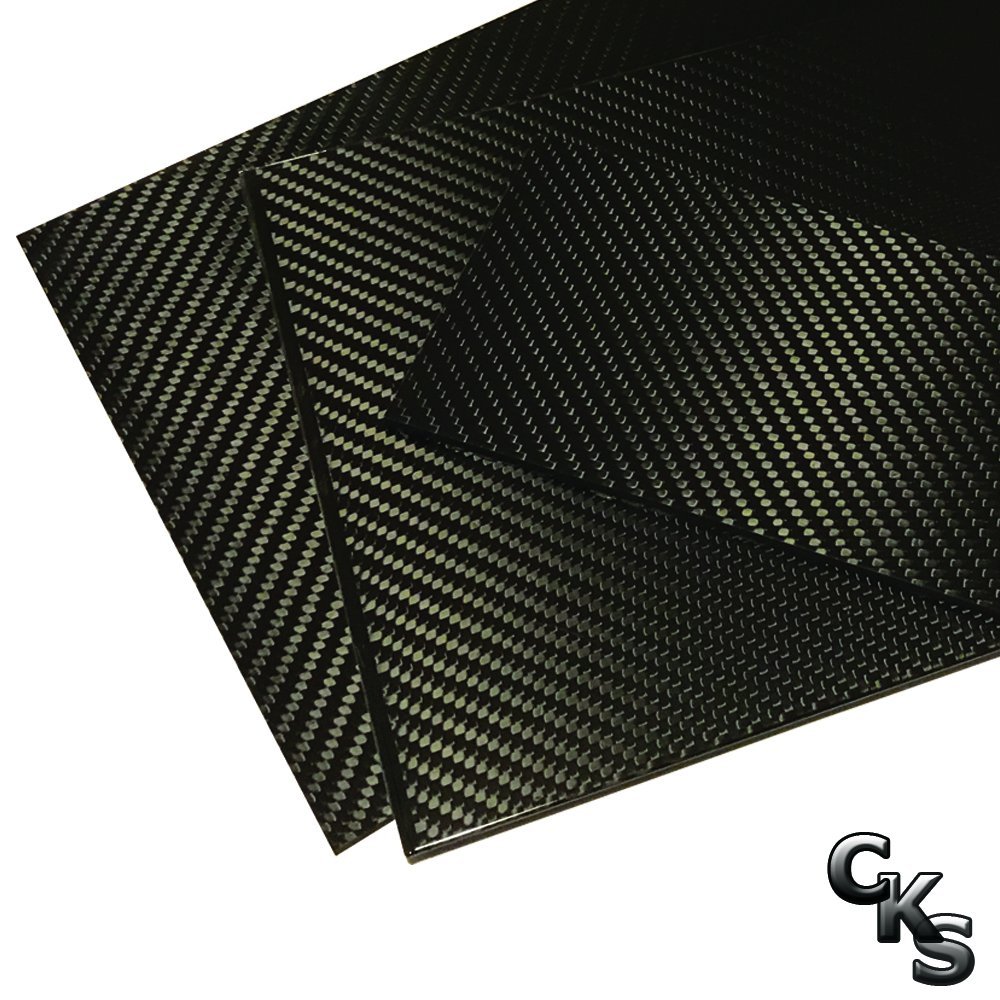 Carbon Fiber Flat Plate - 100mm x 250mm x 2mm Thick - 100% -3K Tow, Pl 