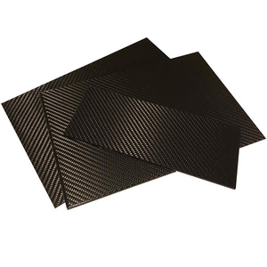 (1) Carbon Fiber Plate - 200mm x 300mm x 1mm Thick - 100% -3K Tow, Plain Weave -High Gloss Surface (1) Plate