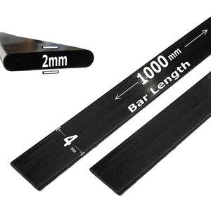 (10) 2mm x 4mm 1000mm - PULTRUDED-Flat Carbon Fiber Bar. 100% Pultruded high Strength Carbon Fiber. Used for Drones, Radio Controlled Vehicles. Projects requiring high Strength Components