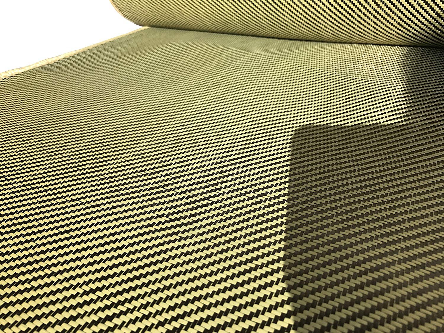 Kevlar Fabric- (YLW-Blk 5 ft x 12 in) 2x2 Twill WEAVE-3K/200g