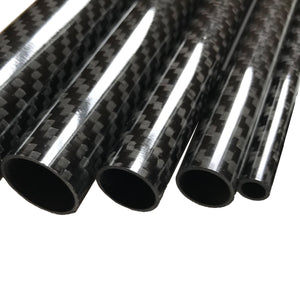 (2) Carbon Fiber Tube - 14mm x 12mm x 500mm - 3K Roll Wrapped 100% Carbon Fiber Tube Glossy Surface (2) Tubes