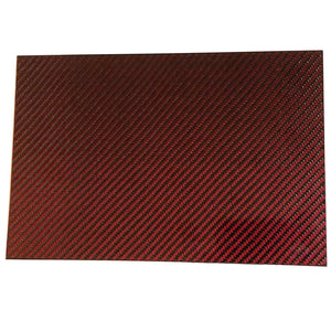 (4) Red Carbon Fiber Plate - 100mm x 250mm x 2mm Thick - 100% -3K Tow, Plain Weave -High Gloss Surface (2) Plates