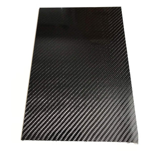 (1) Carbon Fiber Plate - 100mm x 250mm x 1mm Thick - 100% -3K Tow, Plain Weave -High Gloss Surface (1) Plate