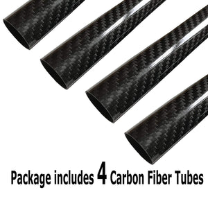 Carbon Fiber Tube - 10mm x 8mm x 500mm - 3K Roll Wrapped 100% Carbon Fiber Tube Glossy