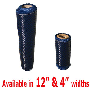 4" x 5 FT - KEVLAR FABRIC-2x2 TWILL WEAVE-3K/220g (Blue)