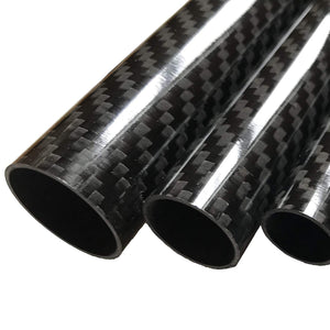 (2) Carbon Fiber Tubes - 8mm x 6mm x 500mm - 3K Roll Wrapped