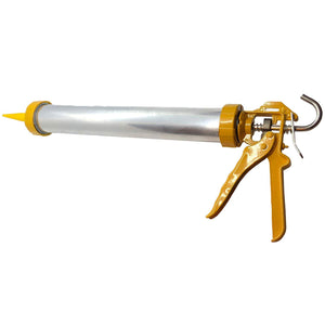 SAUSAGE CAULK GUN KIT- 20 oz/600ml - Manual Drive - 18:1 Thrust - Metal Body - 16" Aluminum Tube - Easy responsive grip