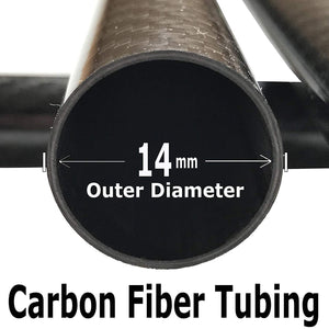 (1) Carbon Fiber Tube - 14mm x 12mm x 500mm - 3K Roll Wrapped 100% Carbon Fiber Tube Glossy Surface (1 Tube)