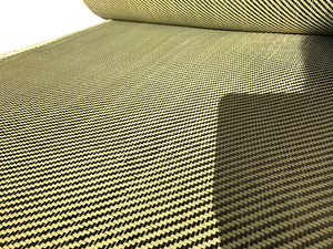 Kevlar Fabric - (YLW-Blk 50 ft x 4 in) 2x2 Twill WEAVE-3K/200g (YLW-Blk 50 ft x 4 in)