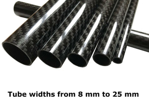 Carbon Fiber Tube - 20mm x 18mm x 500mm - 3K Roll Wrapped Tube Glossy Surface