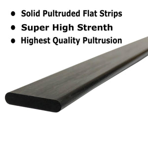 (2) 1mm x 2mm 1000mm - PULTRUDED-Flat Carbon Fiber Bar