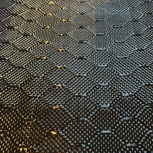 39 in x 10 FT - BEE HIVE - Carbon Fiber Fabric - BEEHIVE Weave-3K - 220g-Black