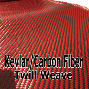 4" x 50 FT Red - KEVLAR FABRIC-2x2 TWILL WEAVE-3K/220g