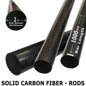 (1) 3mm X 1000mm - PULTRUDED-Square Carbon Fiber Rod. 100% Pultruded high Strength Carbon Fiber. Used for Drones, Radio Controlled Vehicles. Projects requiring high Strength to Weight Components.