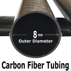 (1) Carbon Fiber Tube - 8mm x 6mm x 500mm - 3K Roll Wrapped 100% Carbon Fiber Tube Glossy Surface (1 Tube)