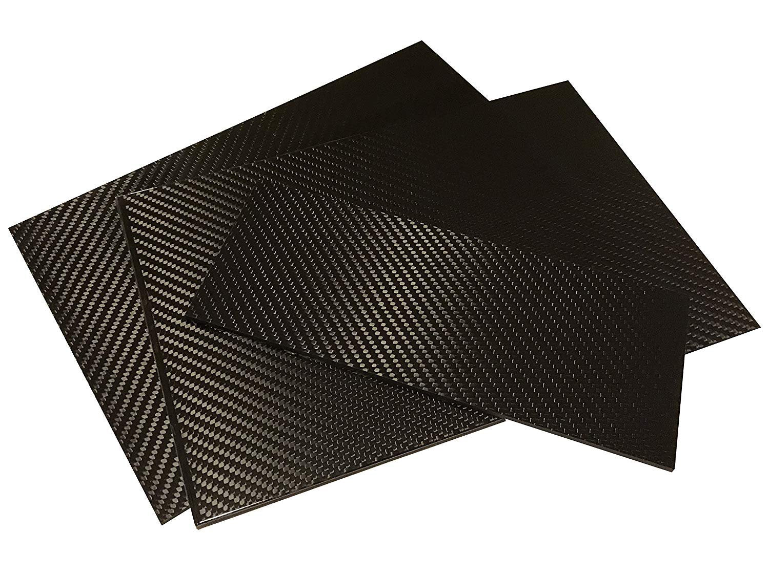 (1) Carbon Fiber Plate - 200mm x 300mm x 3mm Thick - 100% -3K Tow, Plain  Weave -High Gloss Surface (1) Plate