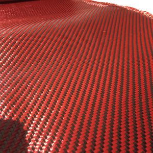 12" x 5 FT Red- Kevlar FABRIC-2x2 Twill WEAVE-3K/220g