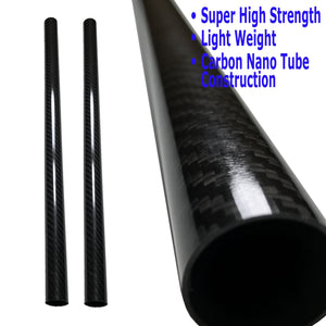 Carbon Fiber Tube - 10mm x 8mm x 500mm - 3K Roll Wrapped 100% Carbon Fiber Tube Glossy