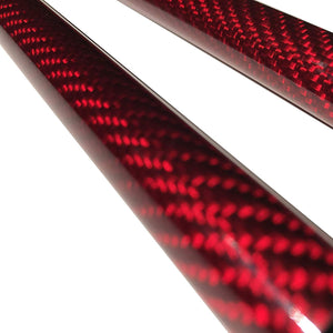 (2) RED-Carbon Fiber - Kevlar Tubes - 8mm x 6mm x 500mm - 3K Roll Wrapped 100% Carbon Fiber Tube Glossy Surface (2) Tubes