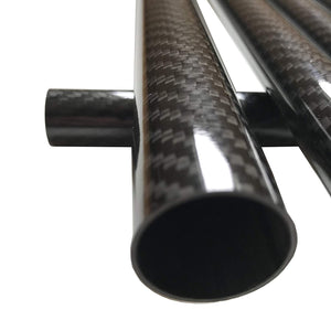 (2) Carbon Fiber Tube - 20mm x 18mm x 1000mm - 3K Roll Wrapped 100% Carbon Fiber Tube Glossy Surface